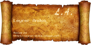 Leyrer Andos névjegykártya